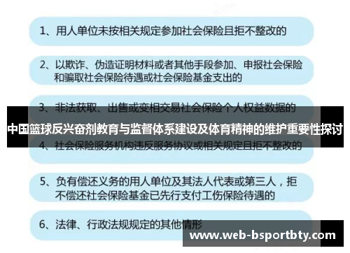 中国篮球反兴奋剂教育与监督体系建设及体育精神的维护重要性探讨
